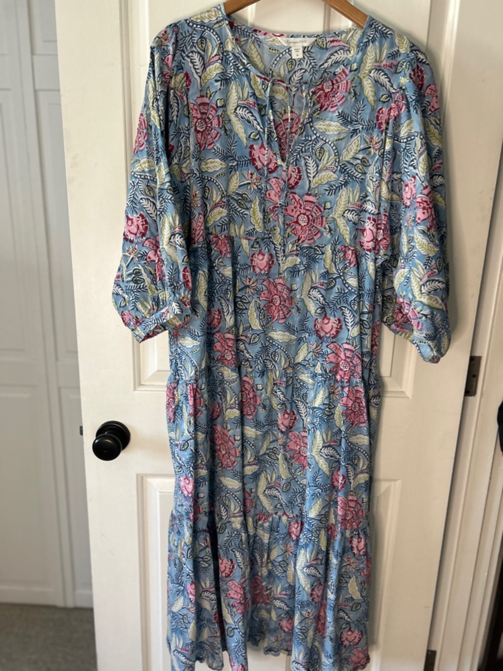 Women's Garnet Hill Riya Organic-Cotton Voile Dress size medium